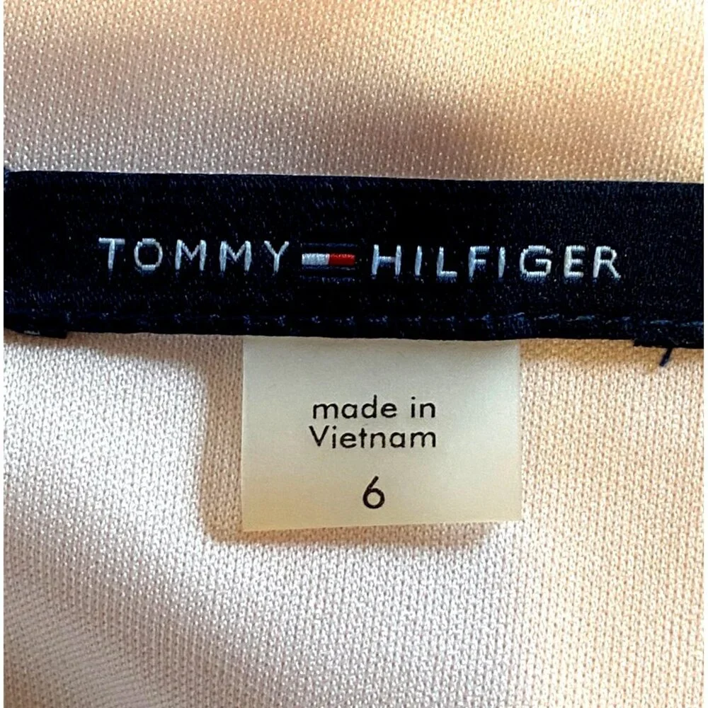 Tommy Hilfiger Colorblock Cream Black Stripe Fit & Flare A-Line Dress Size 6 - Picture 6 of 7